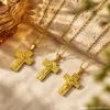 This stainless steel small cross necklace is a classic combination of religious ICONS carved by Jesus and the Virgin Mary. It is suitable for wearing pendant necklaces for faith Application Scenario